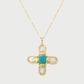 AQUA CROSS NECKLACE
